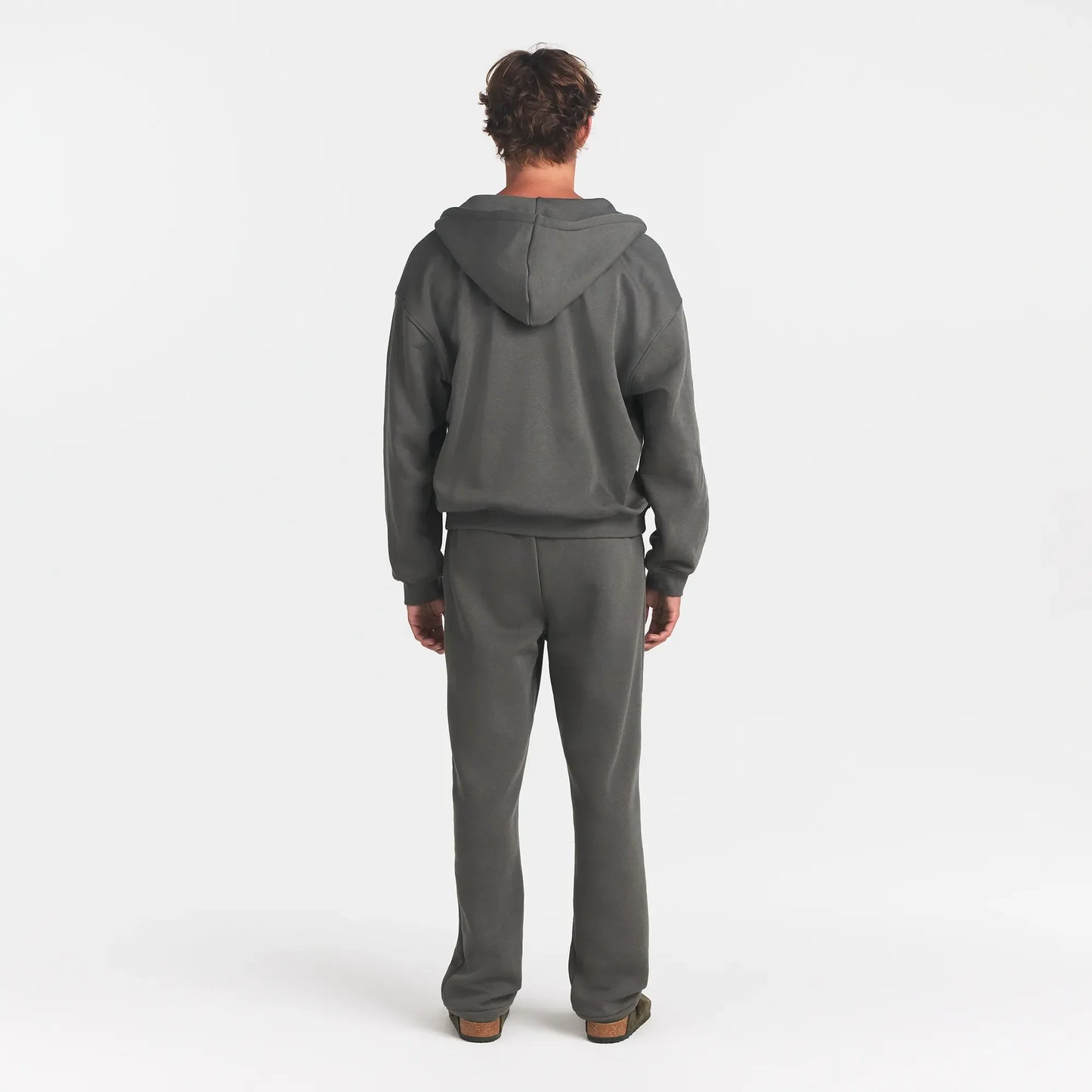 FLEECE LOUNGE MENS RELAXED ZIP UP HOODIE | JUNGLE
