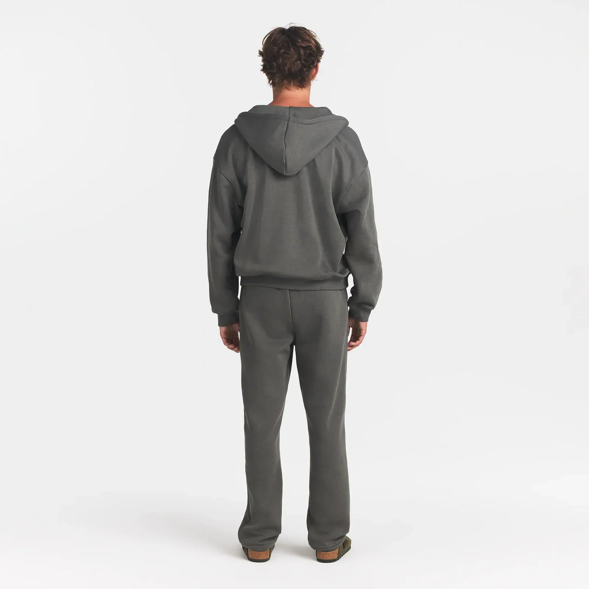 FLEECE LOUNGE MENS RELAXED ZIP UP HOODIE | JUNGLE