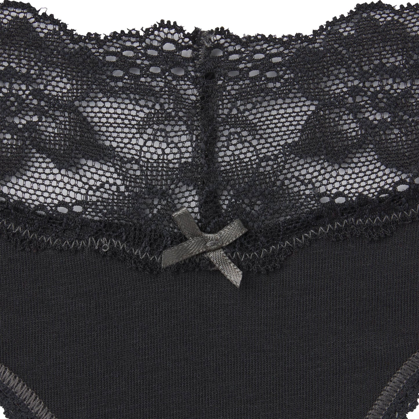 LIGHTWEIGHT COTTON WIDE LACE BRIEF | SOOT TONAL