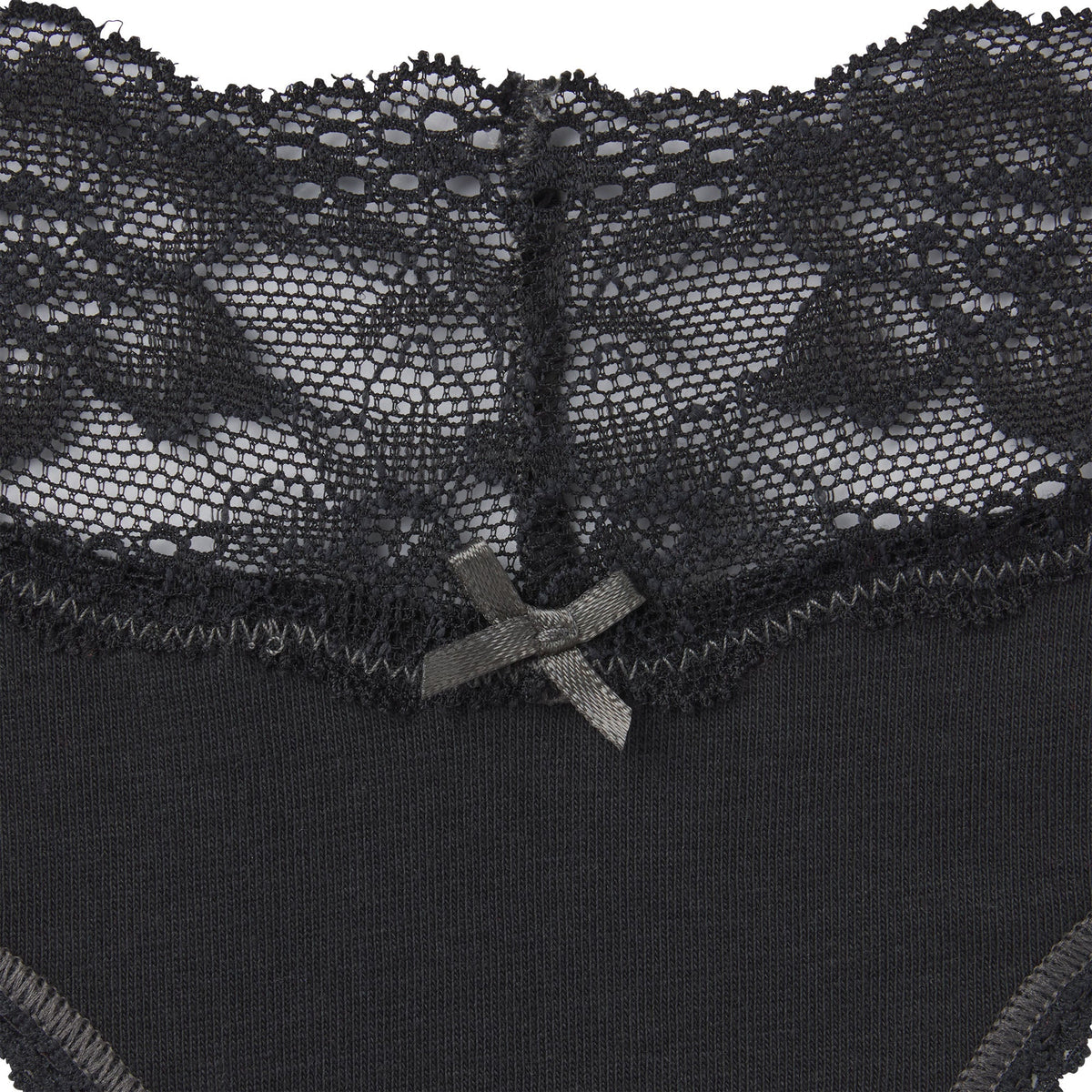 LIGHTWEIGHT COTTON WIDE LACE BRIEF | SOOT TONAL