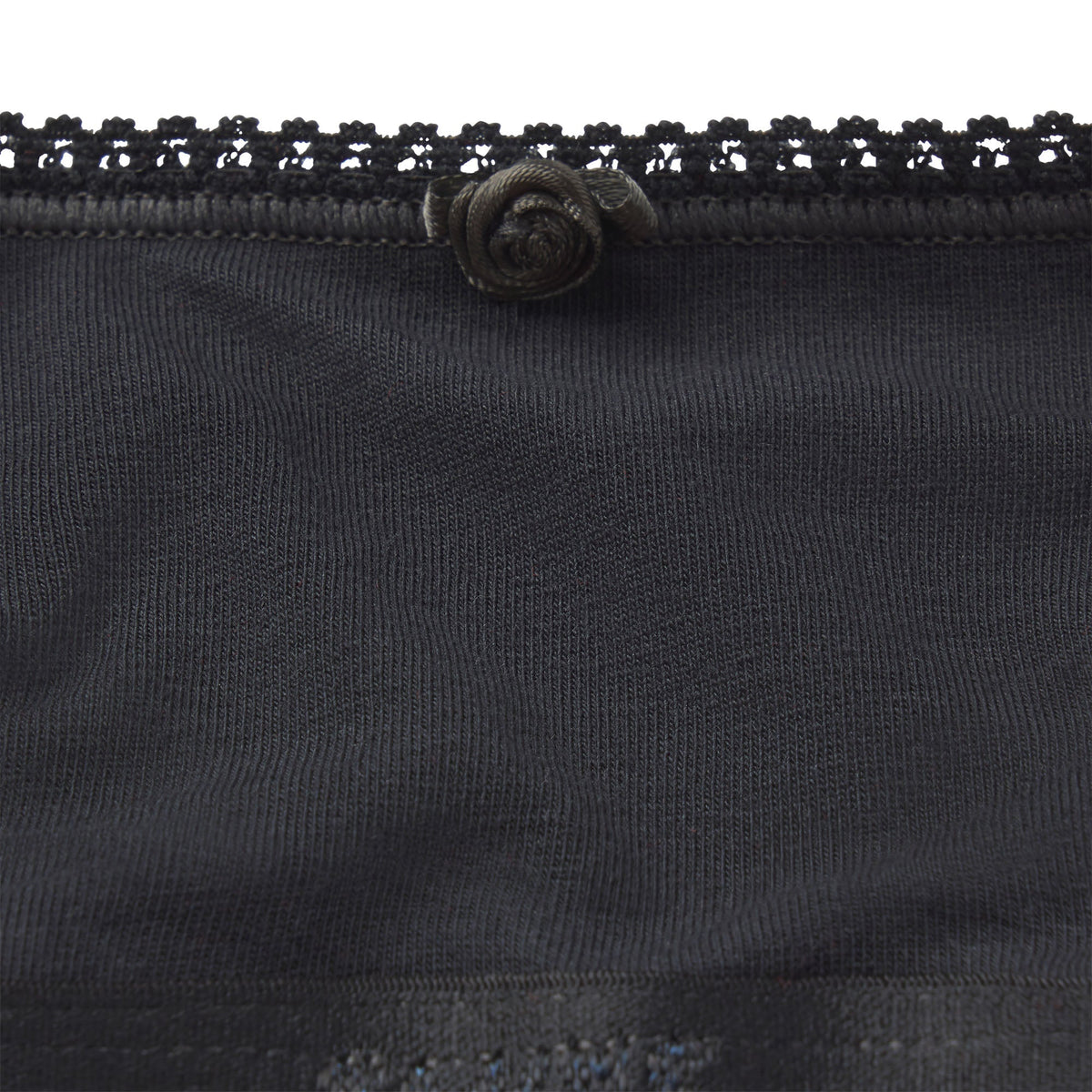 LIGHTWEIGHT COTTON LOGO PICOT SCOOP BRALETTE | SOOT TONAL