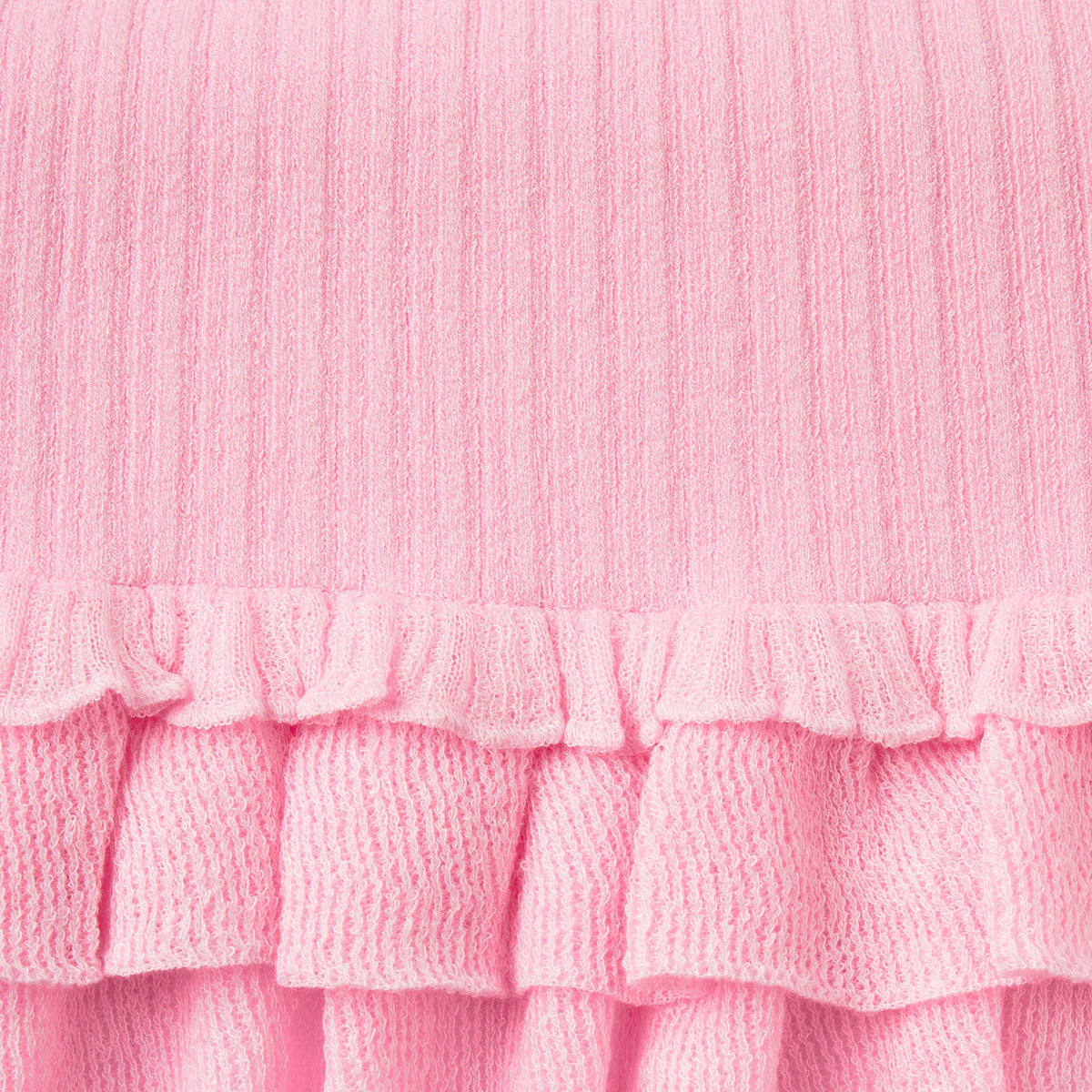SHEER KNIT RUFFLE MINI SKIRT | PEONY