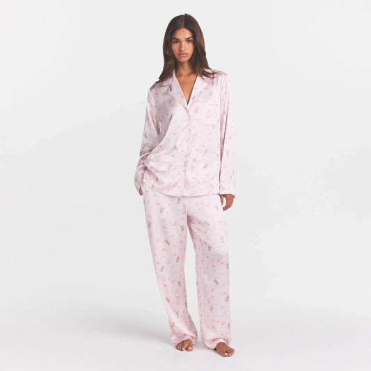 WOVEN SHINE LONG SLEEP SET | BARELY PINK SNACK BAG