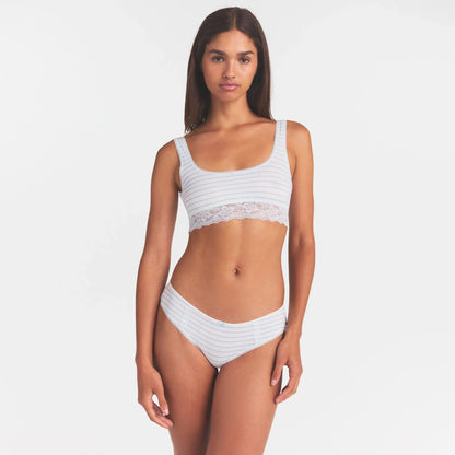 LIGHTWEIGHT COTTON LACE SCOOP BRALETTE | AIRSPACE LAGUNA STRIPE