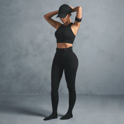 NikeSKIMS SHINE HIGH NECK BRA | OBSIDIAN