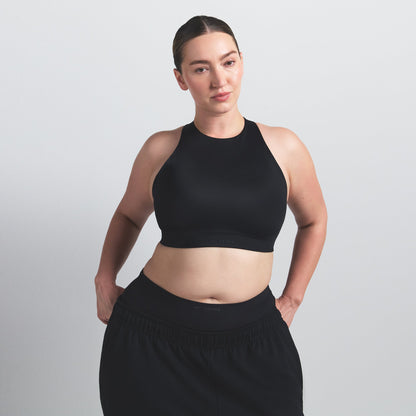 NikeSKIMS SHINE HIGH NECK BRA | OBSIDIAN