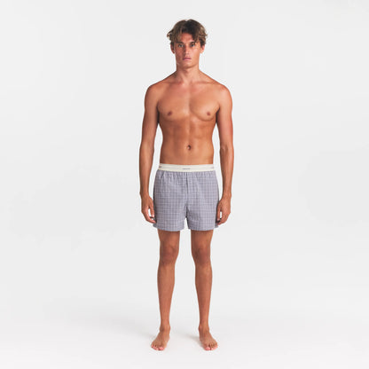 COTTON POPLIN MENS LOGO BAND BOXER | FULL MOON CHECK