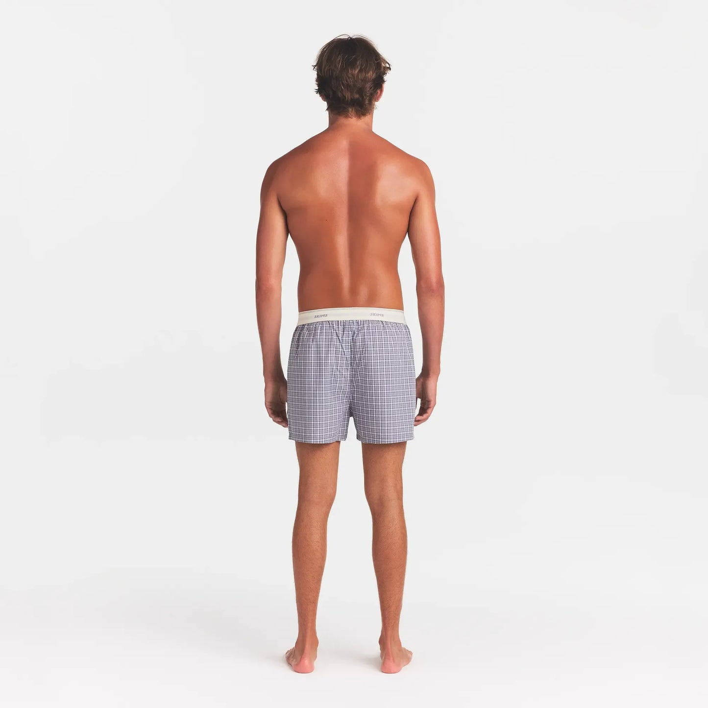 COTTON POPLIN MENS LOGO BAND BOXER | FULL MOON CHECK
