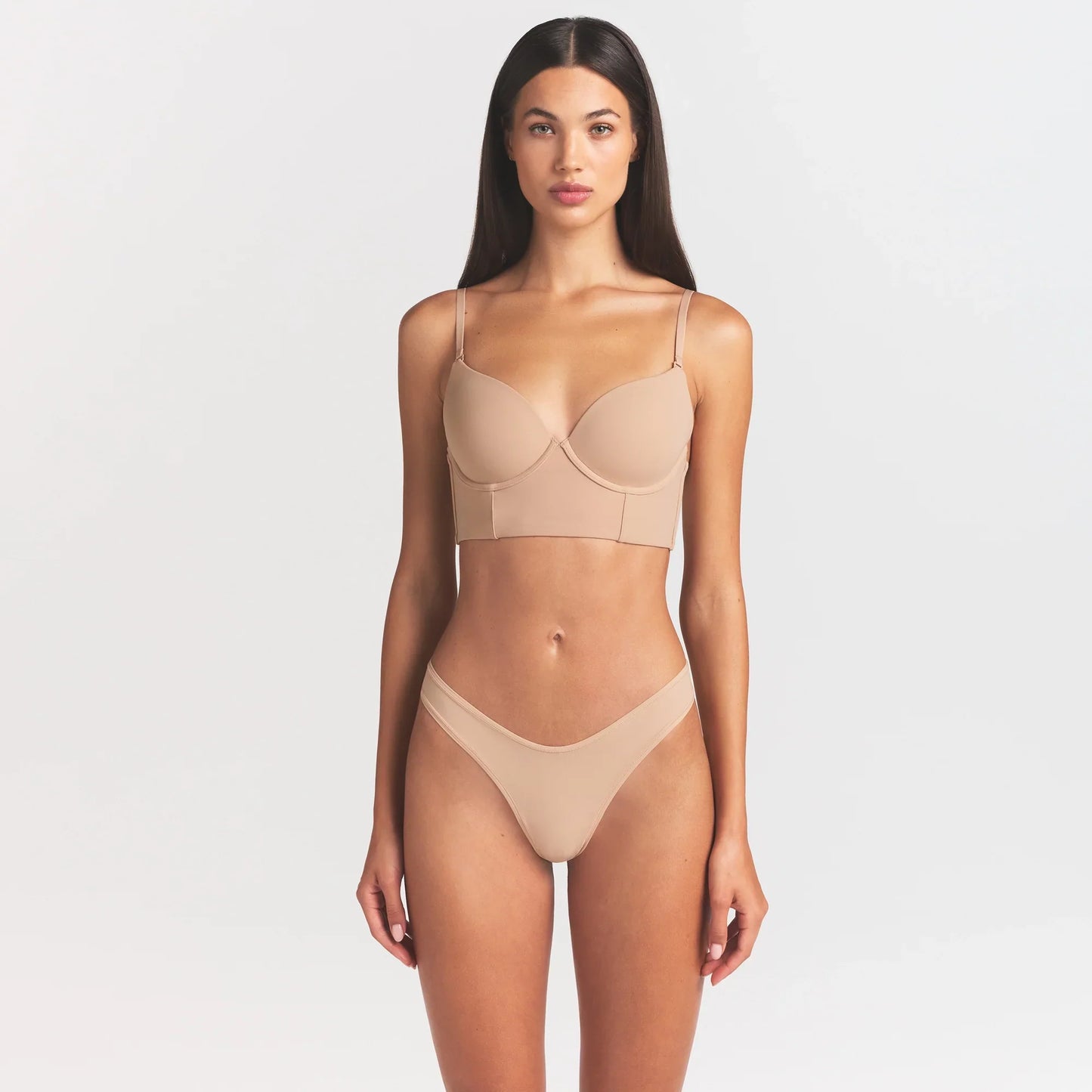 FITS EVERYBODY LOW BACK LONGLINE BRA | CLAY