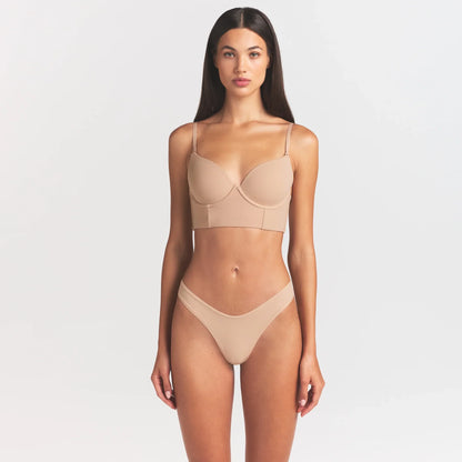 FITS EVERYBODY LOW BACK LONGLINE BRA | CLAY