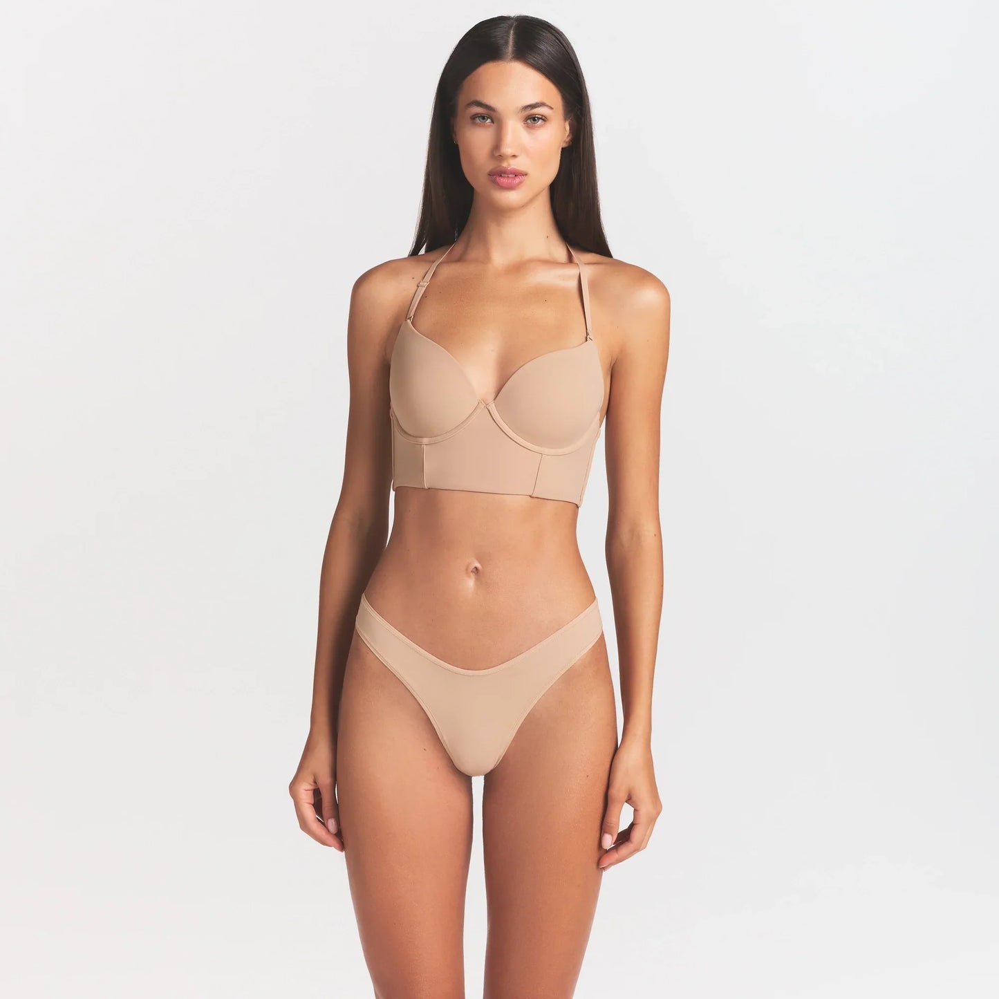 FITS EVERYBODY LOW BACK LONGLINE BRA | CLAY
