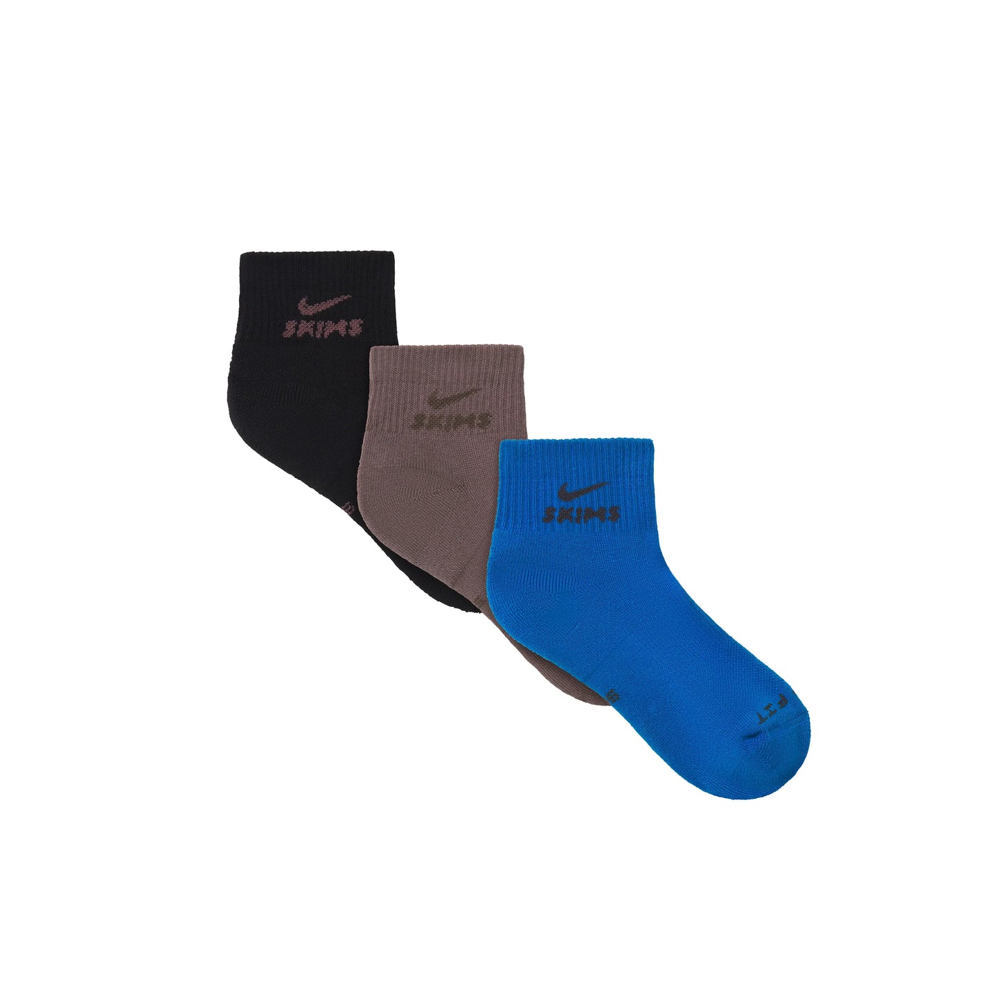 NikeSKIMS ACCESSORIES DRI-FIT™ QUARTER CREW SOCK 3-PACK | COBALT MULTI