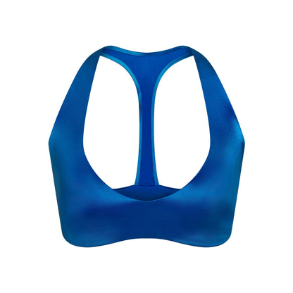 NikeSKIMS SATIN SHINE PLUNGE T-BACK BRA | COBALT