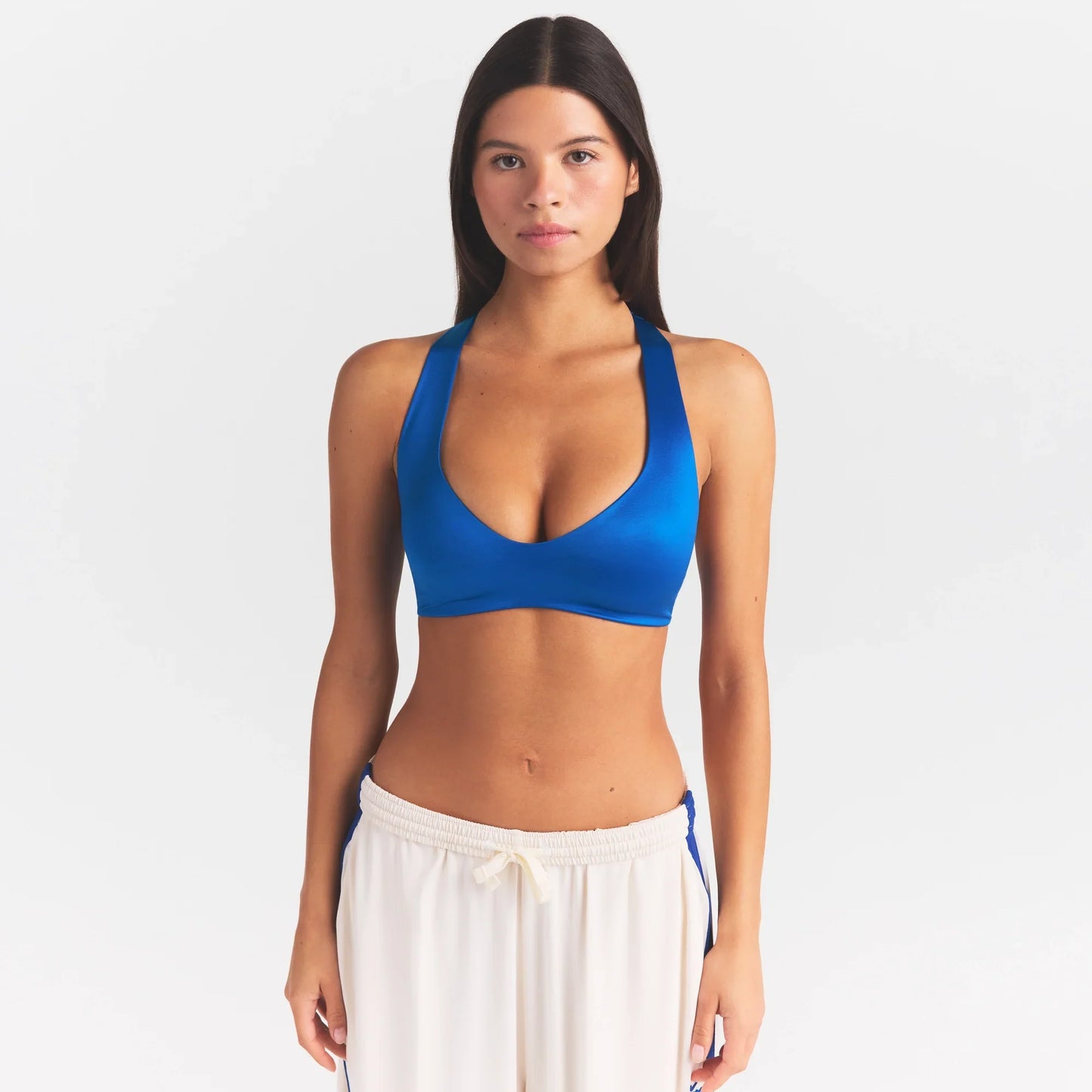 NikeSKIMS SATIN SHINE PLUNGE T-BACK BRA | COBALT