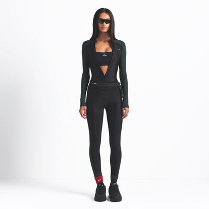 NikeSKIMS SHINE ZIP FRONT LONG ONE PIECE | OBSIDIAN AND DARK TEAL