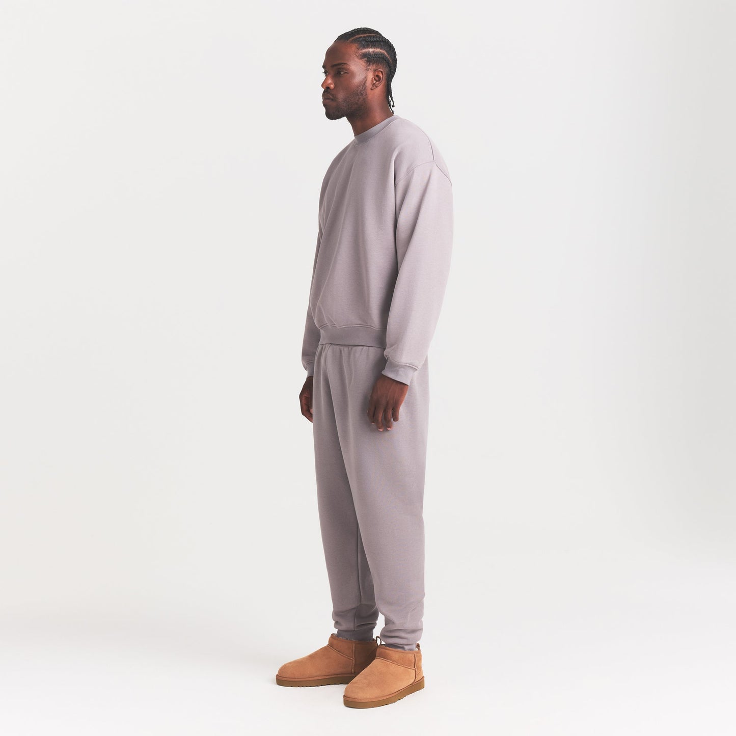 FLEECE LOUNGE MENS RELAXED HIGH CREWNECK | SHADOW