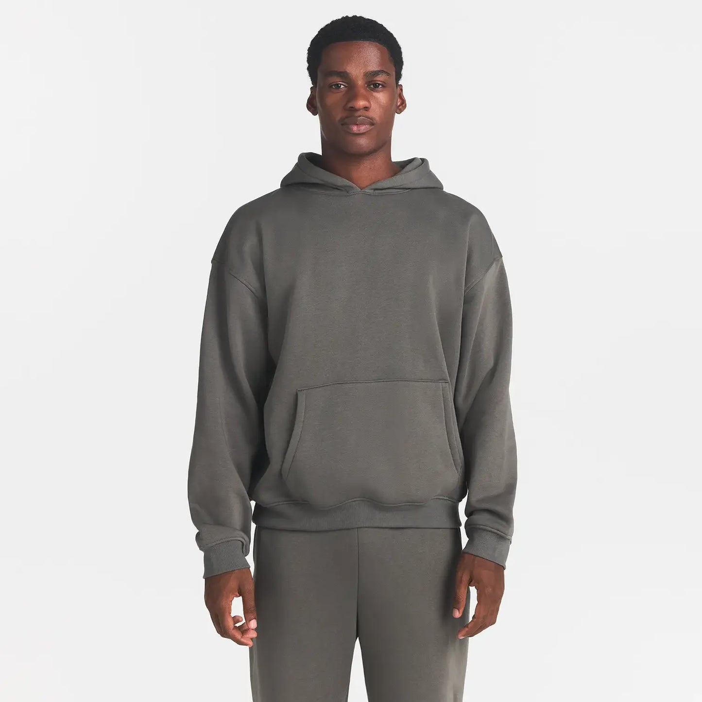 FLEECE LOUNGE MENS RELAXED HOODIE | JUNGLE