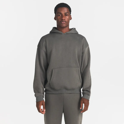 FLEECE LOUNGE MENS RELAXED HOODIE | JUNGLE