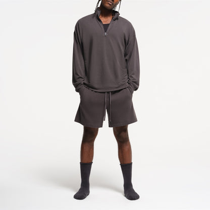 JERSEY LOUNGE MENS RELAXED QUARTER ZIP PULLOVER | ASH