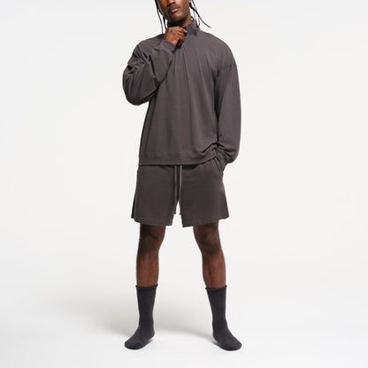 JERSEY LOUNGE MENS RELAXED QUARTER ZIP PULLOVER | ASH