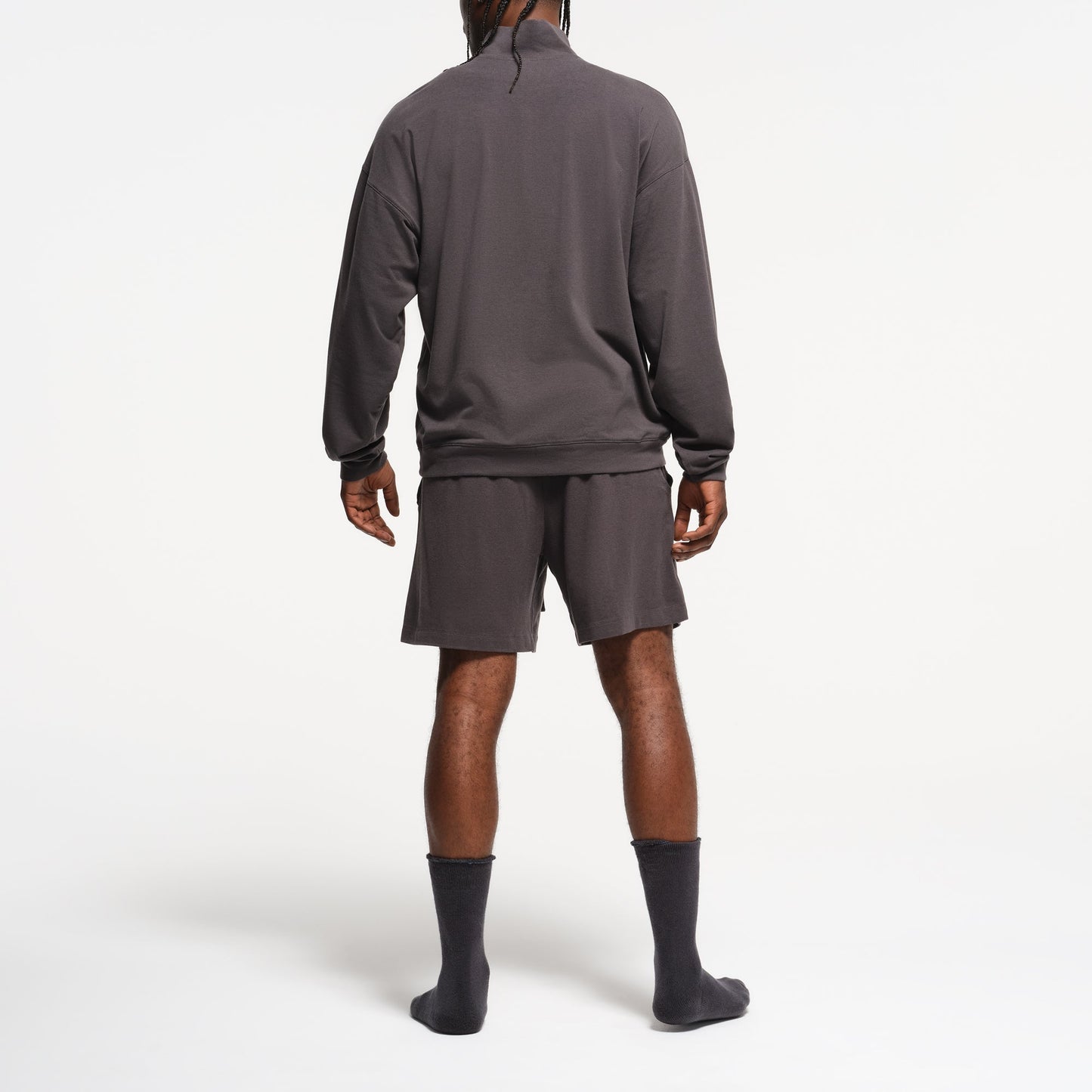 JERSEY LOUNGE MENS RELAXED QUARTER ZIP PULLOVER | ASH