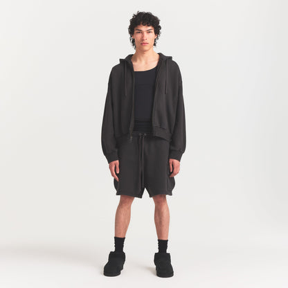 HEAVYWEIGHT FLEECE MENS CARGO SHORT | WASHED ONYX