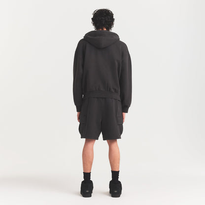 HEAVYWEIGHT FLEECE MENS CARGO SHORT | WASHED ONYX