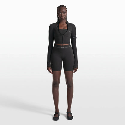 NikeSKIMS RIBBED SEAMLESS 5" BIKER SHORT | OBSIDIAN