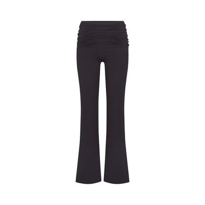 NikeSKIMS MATTE FOLDOVER SLIM FLARE LEGGING | OBSIDIAN