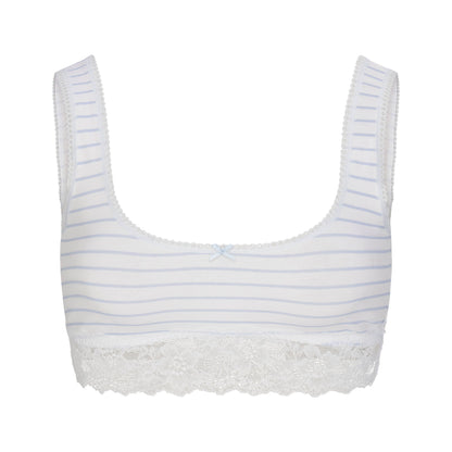 LIGHTWEIGHT COTTON LACE SCOOP BRALETTE | AIRSPACE LAGUNA STRIPE