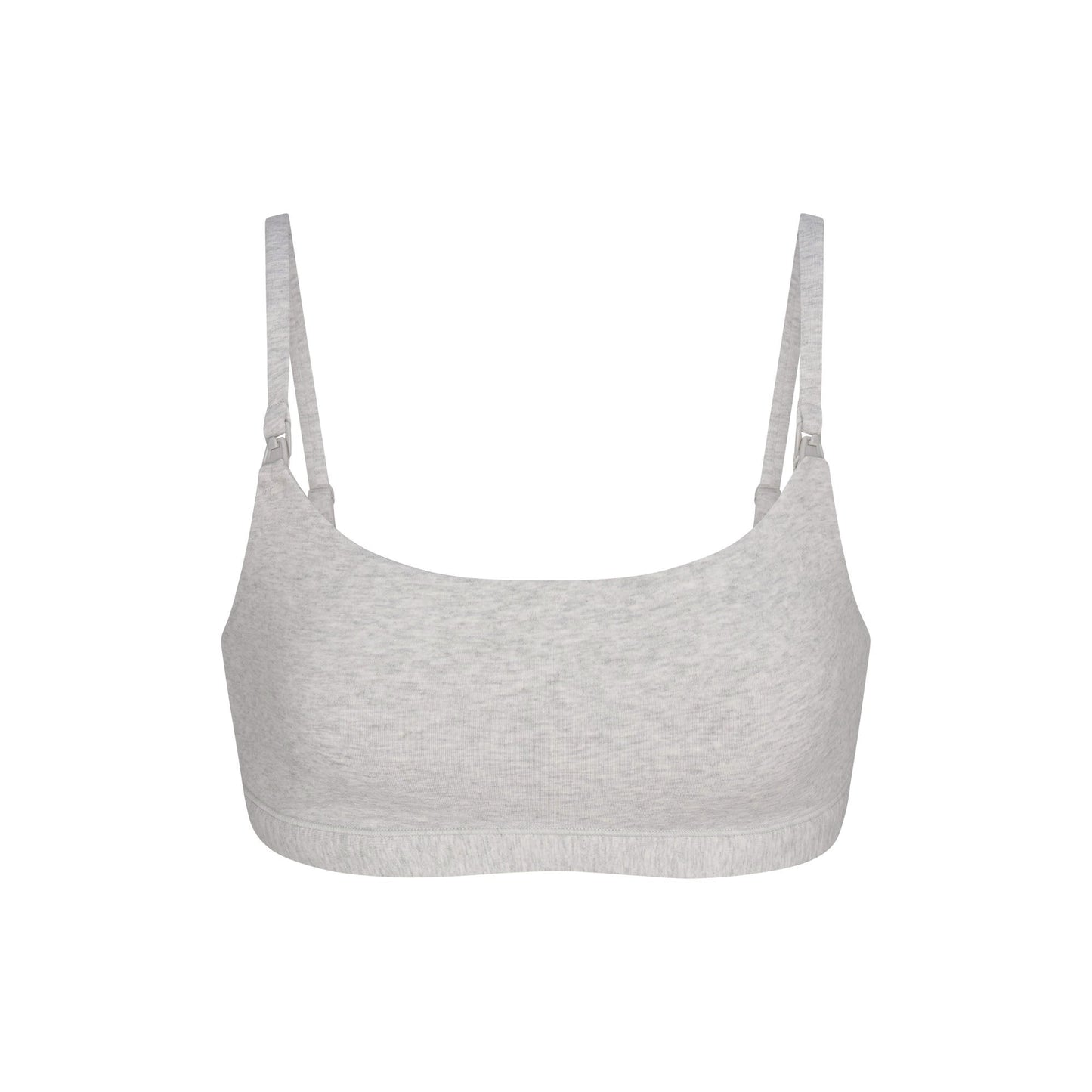 COTTON JERSEY MATERNITY NURSING SCOOP BRALETTE 2-PACK | LIGHT HEATHER GREY