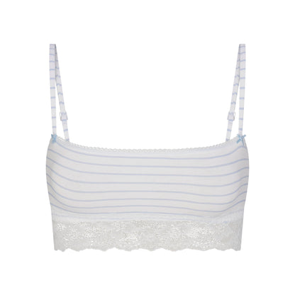 LIGHTWEIGHT COTTON STRAIGHT NECK BRALETTE | AIRSPACE LAGUNA STRIPE