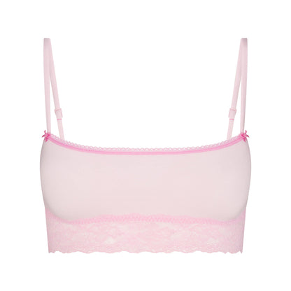 LIGHTWEIGHT COTTON STRAIGHT NECK BRALETTE | CHERRY BLOSSOM TONAL