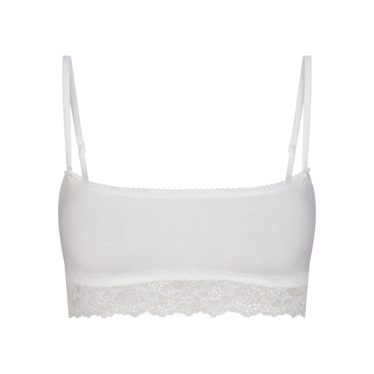 LIGHTWEIGHT COTTON STRAIGHT NECK BRALETTE | SNOW