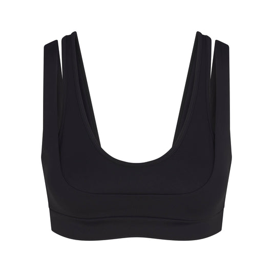 NikeSKIMS MATTE DOUBLE STRAP SCOOP BRA | OBSIDIAN