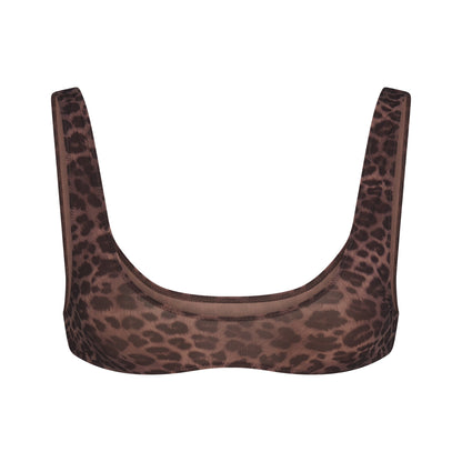 FITS EVERYBODY MICRO SCOOP BRALETTE | UMBER LEOPARD PRINT