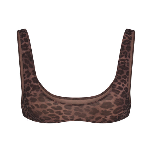 FITS EVERYBODY MICRO SCOOP BRALETTE | UMBER LEOPARD PRINT
