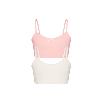 COTTON SEAMLESS JUNIORS BRALETTE 2-PACK | MARBLE AND BALLET
