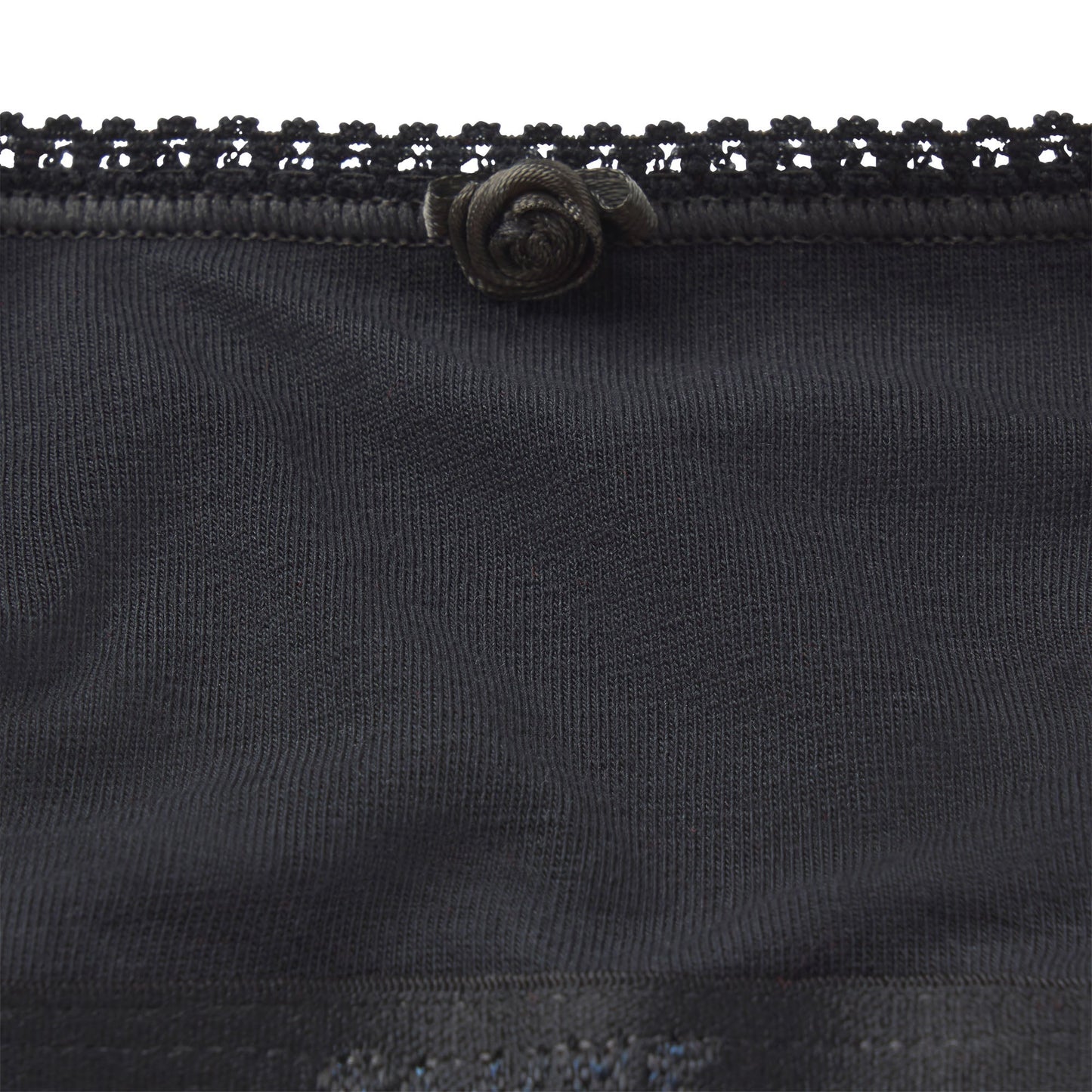 LIGHTWEIGHT COTTON LOGO PICOT SCOOP BRALETTE | SOOT TONAL