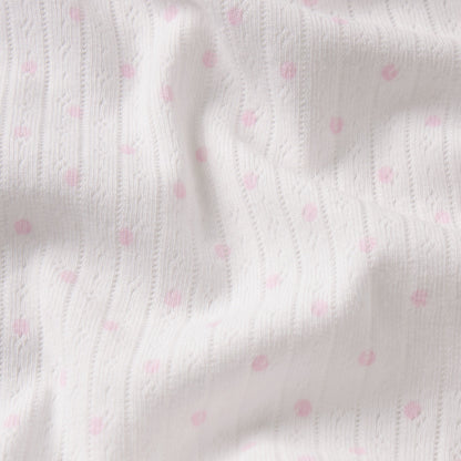 LIGHTWEIGHT COTTON POINTELLE SCOOP BRALETTE | SNOW PEONY PIN DOT