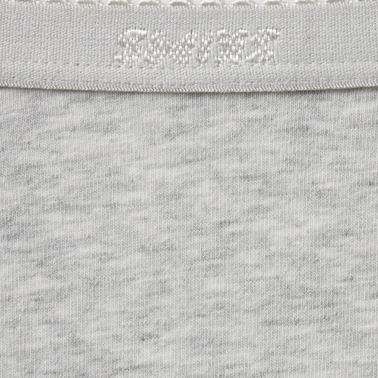 LIGHTWEIGHT COTTON LOGO PICOT HIPSTER | LIGHT HEATHER GREY