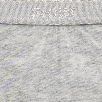 LIGHTWEIGHT COTTON LOGO PICOT HIPSTER | LIGHT HEATHER GREY