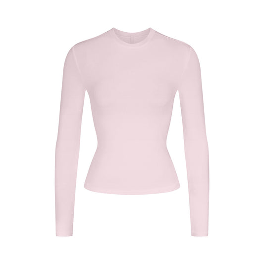 COTTON JERSEY LONG SLEEVE T-SHIRT | CHERRY BLOSSOM