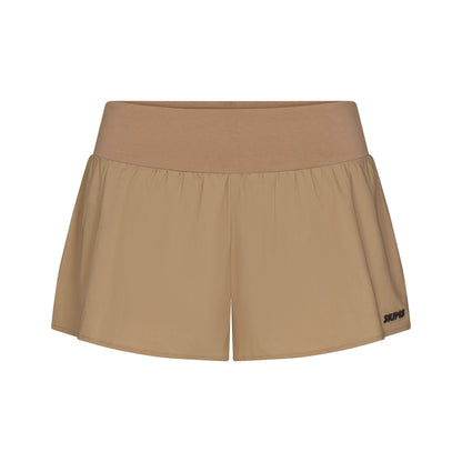 WOVEN COTTON FLUTTER SHORT | DESERT