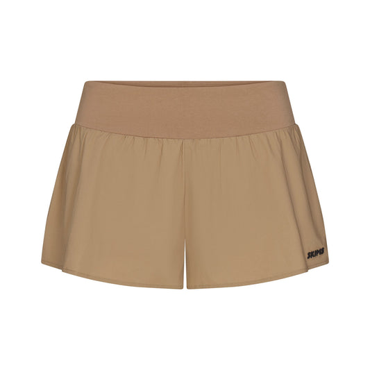 WOVEN COTTON FLUTTER SHORT | DESERT