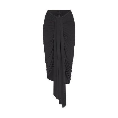 VETTESE X SKIMS SHEER MODAL DRAPED MIDI SKIRT | ONYX
