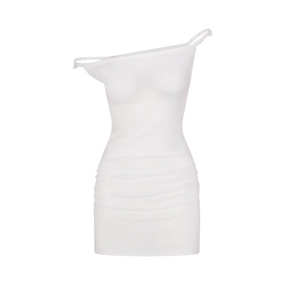 SWIM COVER-UPS COTTON OFF THE SHOULDER MINI DRESS | SNOW