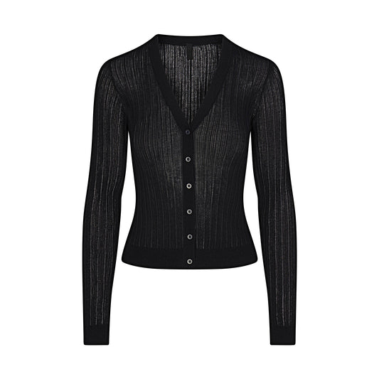 SHEER KNIT CARDIGAN | ONYX