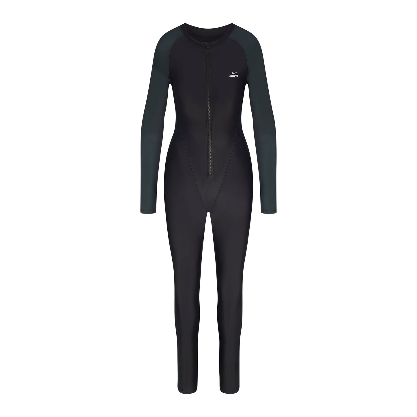NikeSKIMS SHINE ZIP FRONT LONG ONE PIECE | OBSIDIAN AND DARK TEAL