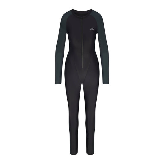 NikeSKIMS SHINE ZIP FRONT LONG ONE PIECE | OBSIDIAN AND DARK TEAL